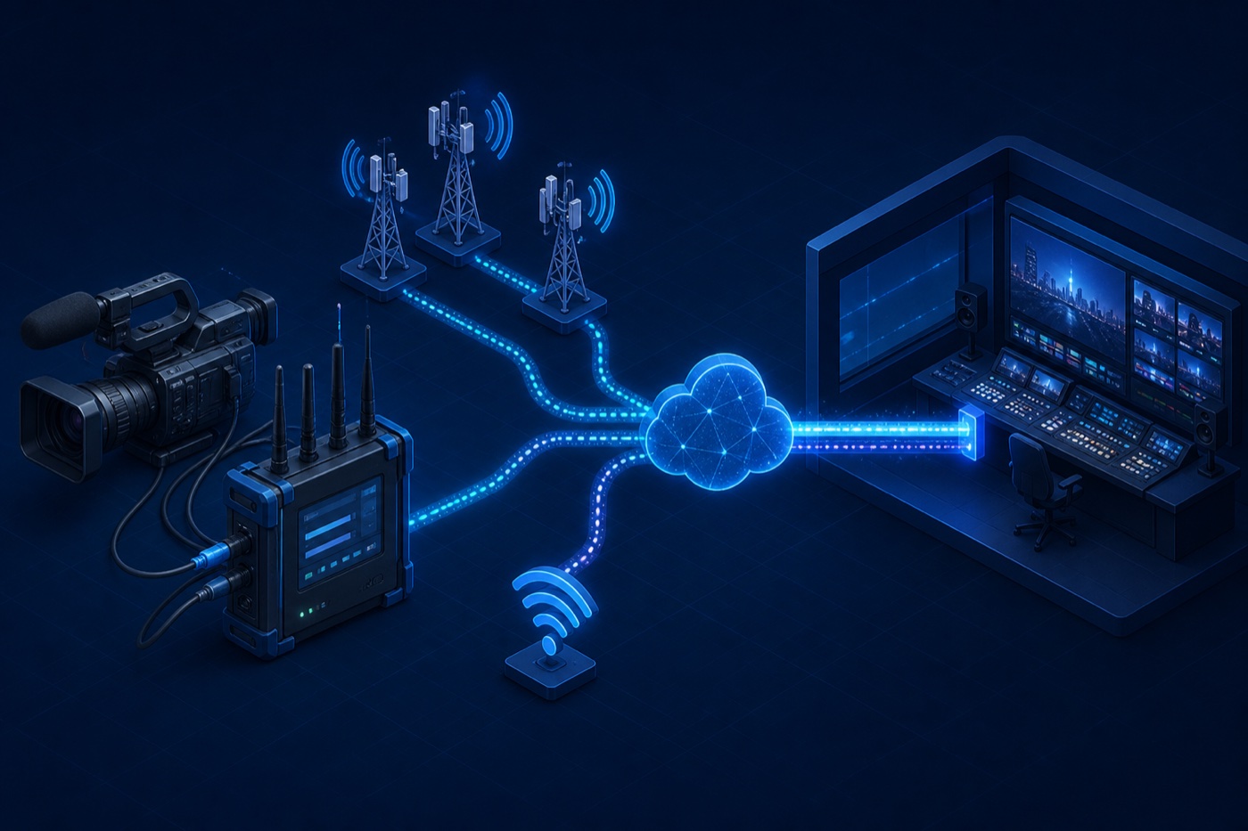 Mobiler Multi-Link-Encoder überträgt ein Livebild über mehrere Verbindungen in ein Produktionsstudio