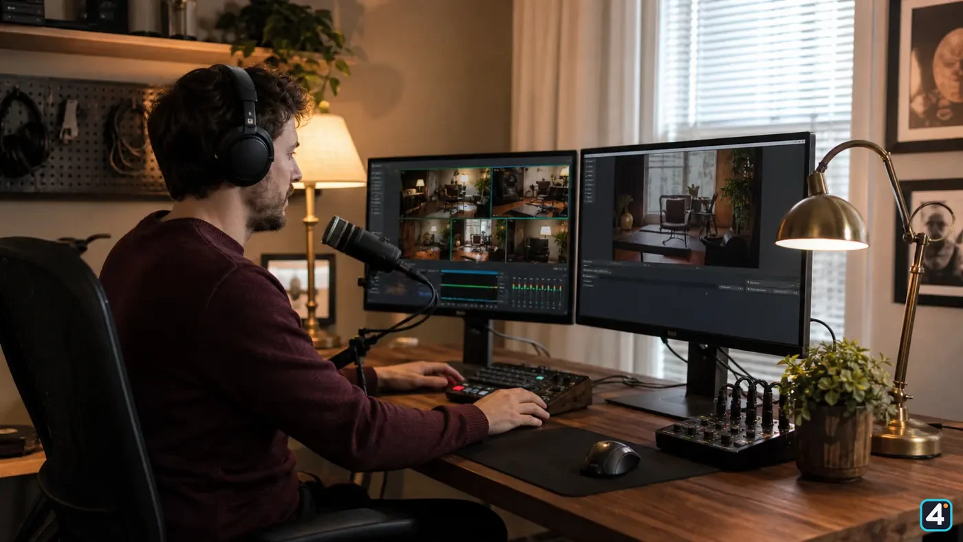 OBS production desk for automated scene switching